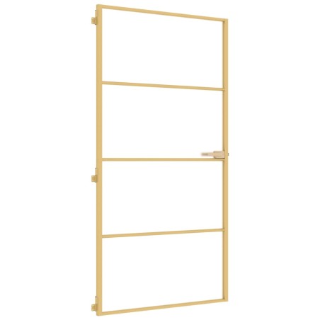 vidaXL Innentür Schlank Golden 102,5x201,5 cm Hartglas und Aluminium