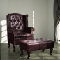 vidaXL Sessel mit Fußhocker Dunkelbraun Kunstleder vidaXL Sessel mit Fußhocker Dunkelbraun Kunstleder