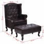 vidaXL Sessel mit Fußhocker Dunkelbraun Kunstleder vidaXL Sessel mit Fußhocker Dunkelbraun Kunstleder