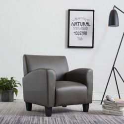 vidaXL Sessel Grau Kunstleder