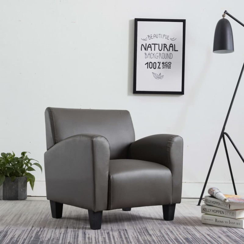 vidaXL Sessel Grau Kunstleder vidaXL Sessel Grau Kunstleder