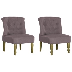 vidaXL Französische Stühle 2 Stk. Taupe Stoff