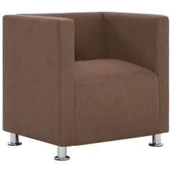vidaXL Würfel-Sessel Braun Stoff