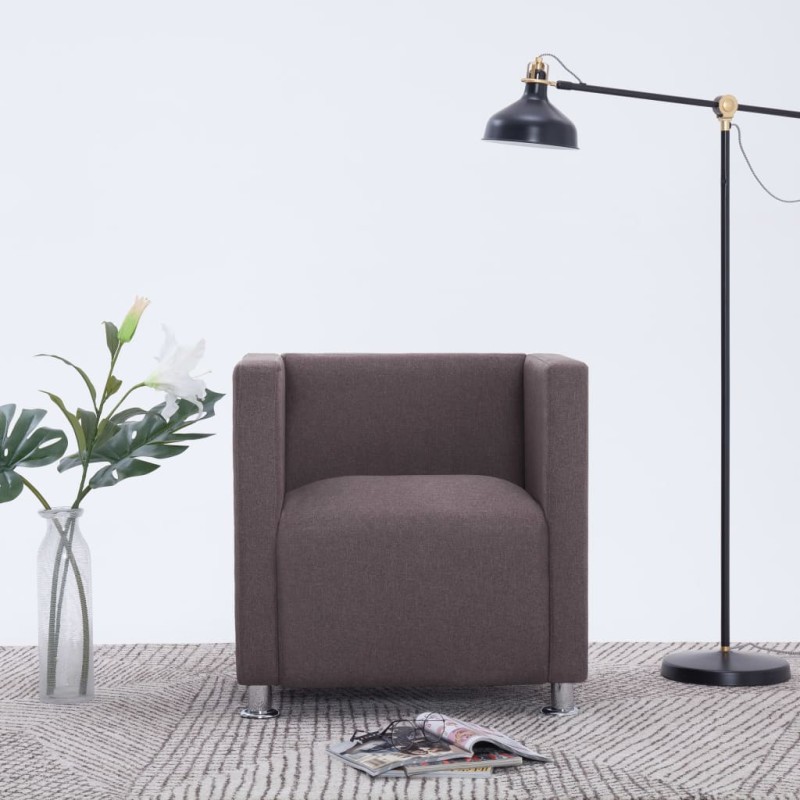 vidaXL Würfel-Sessel Taupe Stoff vidaXL Würfel-Sessel Taupe Stoff