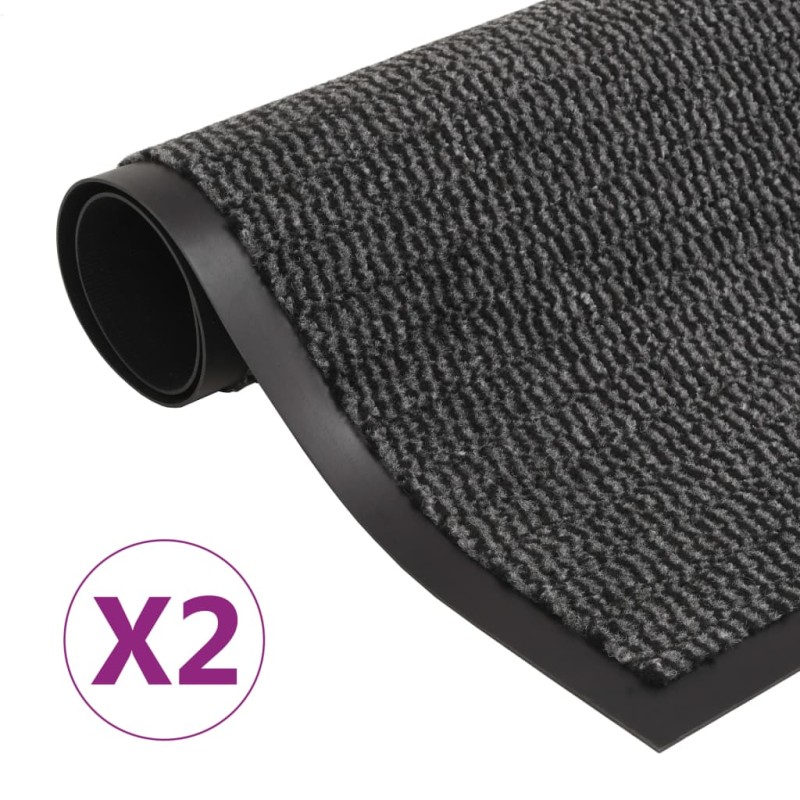 Schmutzfangmatten 2 Stk. Rechteckig Getuftet 80x120cm Anthrazit Schmutzfangmatten 2 Stk. Rechteckig Getuftet 80x120cm Anthrazit