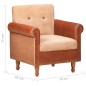 vidaXL Sessel Braun Echtleder und Segeltuch vidaXL Sessel Braun Echtleder und Segeltuch