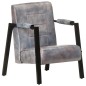 vidaXL Sessel 60x80x87 cm Grau Echtes Ziegenleder vidaXL Sessel 60x80x87 cm Grau Echtes Ziegenleder