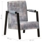 vidaXL Sessel 60x80x87 cm Grau Echtes Ziegenleder vidaXL Sessel 60x80x87 cm Grau Echtes Ziegenleder