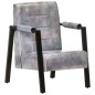 vidaXL Sessel 60x80x87 cm Grau Echtes Ziegenleder vidaXL Sessel 60x80x87 cm Grau Echtes Ziegenleder