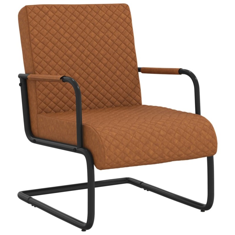 vidaXL Freischwinger Mattbraun Kunstleder vidaXL Freischwinger Mattbraun Kunstleder