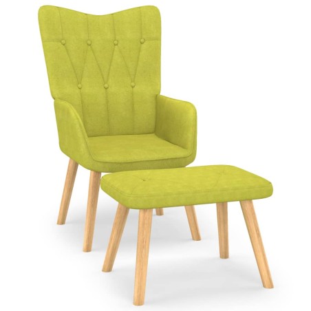 vidaXL Relaxsessel mit Hocker Grün Stoff
