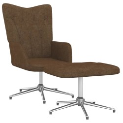 vidaXL Relaxsessel mit Hocker Braun Stoff