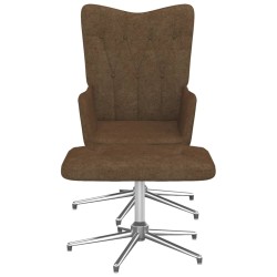 vidaXL Relaxsessel mit Hocker Braun Stoff