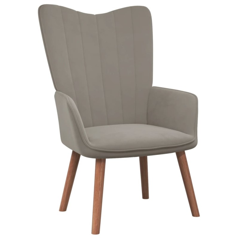 vidaXL Relaxsessel Hellgrau Samt vidaXL Relaxsessel Hellgrau Samt