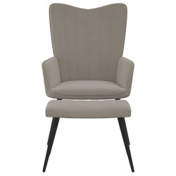 vidaXL Relaxsessel mit Hocker Hellgrau Samt