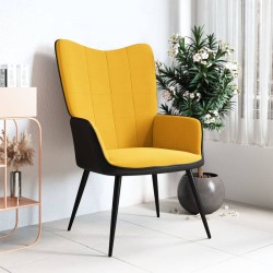 vidaXL Relaxsessel Senfgelb Samt und PVC