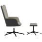 vidaXL Relaxsessel mit Hocker Hellgrau Samt und PVC vidaXL Relaxsessel mit Hocker Hellgrau Samt und PVC