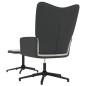 vidaXL Relaxsessel mit Hocker Hellgrau Samt und PVC vidaXL Relaxsessel mit Hocker Hellgrau Samt und PVC