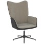 vidaXL Relaxsessel mit Hocker Hellgrau Samt und PVC vidaXL Relaxsessel mit Hocker Hellgrau Samt und PVC
