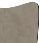 vidaXL Relaxsessel mit Hocker Hellgrau Samt und PVC vidaXL Relaxsessel mit Hocker Hellgrau Samt und PVC