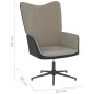 vidaXL Relaxsessel mit Hocker Hellgrau Samt und PVC vidaXL Relaxsessel mit Hocker Hellgrau Samt und PVC