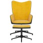 vidaXL Relaxsessel mit Hocker Senfgelb Samt und PVC vidaXL Relaxsessel mit Hocker Senfgelb Samt und PVC