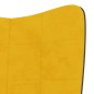 vidaXL Relaxsessel mit Hocker Senfgelb Samt und PVC vidaXL Relaxsessel mit Hocker Senfgelb Samt und PVC