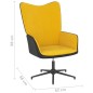 vidaXL Relaxsessel mit Hocker Senfgelb Samt und PVC vidaXL Relaxsessel mit Hocker Senfgelb Samt und PVC