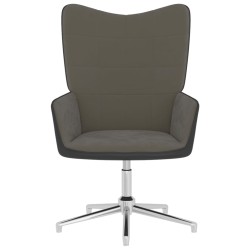 vidaXL Relaxsessel Dunkelgrau Samt und PVC
