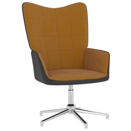 vidaXL Relaxsessel Braun Samt und PVC