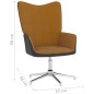 vidaXL Relaxsessel Braun Samt und PVC vidaXL Relaxsessel Braun Samt und PVC