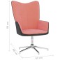 vidaXL Relaxsessel mit Hocker Rosa Samt und PVC vidaXL Relaxsessel mit Hocker Rosa Samt und PVC