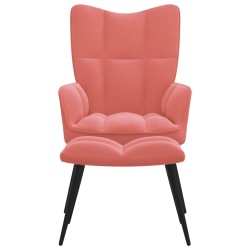 vidaXL Relaxsessel mit Hocker Rosa Samt