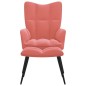 vidaXL Relaxsessel mit Hocker Rosa Samt vidaXL Relaxsessel mit Hocker Rosa Samt