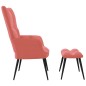 vidaXL Relaxsessel mit Hocker Rosa Samt vidaXL Relaxsessel mit Hocker Rosa Samt