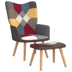 vidaXL Relaxsessel mit Hocker Patchwork Stoff