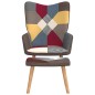 vidaXL Relaxsessel mit Hocker Patchwork Stoff vidaXL Relaxsessel mit Hocker Patchwork Stoff