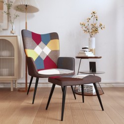 vidaXL Relaxsessel mit Hocker Patchwork Stoff