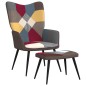 vidaXL Relaxsessel mit Hocker Patchwork Stoff vidaXL Relaxsessel mit Hocker Patchwork Stoff