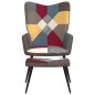 vidaXL Relaxsessel mit Hocker Patchwork Stoff vidaXL Relaxsessel mit Hocker Patchwork Stoff