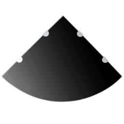vidaXL Eckregale 2 Stk. mit Verchromten Halterungen Glas Schwarz
