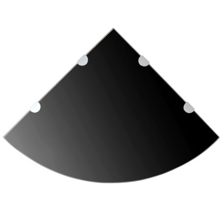 vidaXL Eckregale 2 Stk. mit Verchromten Halterungen Glas Schwarz