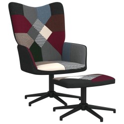 vidaXL Relaxsessel mit Hocker Patchwork Stoff