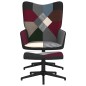 vidaXL Relaxsessel mit Hocker Patchwork Stoff