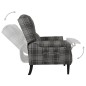vidaXL Relaxsessel Verstellbar Grau Stoff vidaXL Relaxsessel Verstellbar Grau Stoff