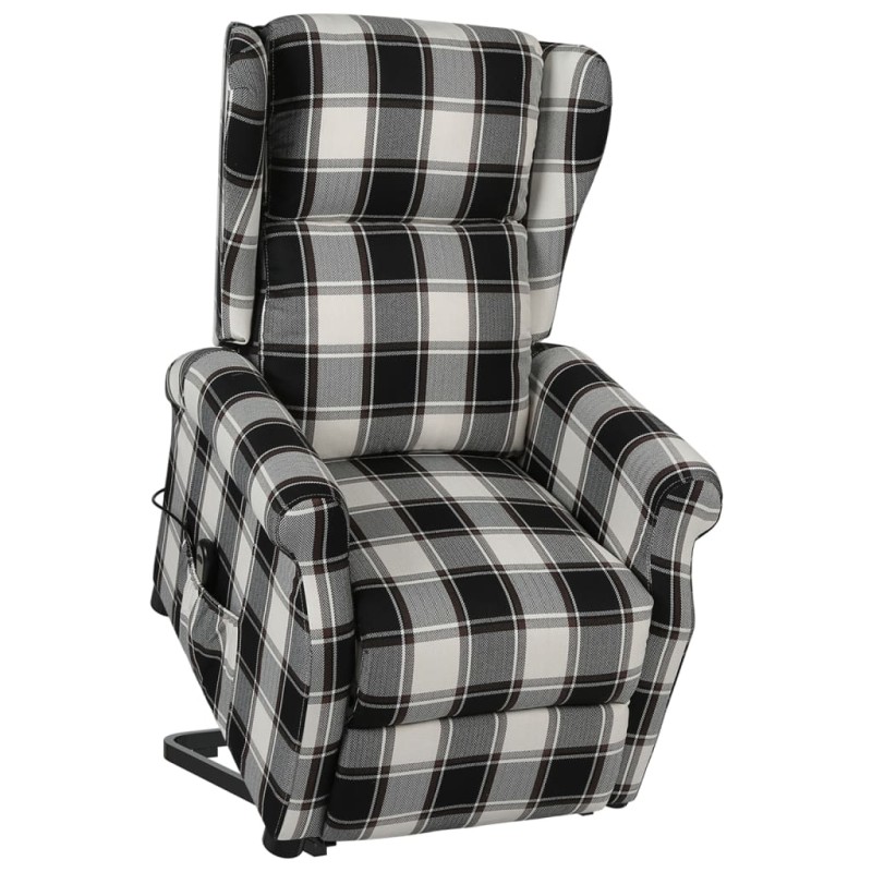 vidaXL Aufstehsessel Braun und Weiß Stoff vidaXL Aufstehsessel Braun und Weiß Stoff
