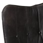 vidaXL Ohrensessel Schwarz Echtleder vidaXL Ohrensessel Schwarz Echtleder