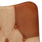 vidaXL Ohrensessel Braun und Creme Echtleder vidaXL Ohrensessel Braun und Creme Echtleder