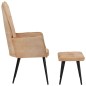 vidaXL Ohrensessel mit Hocker Creme Canvas vidaXL Ohrensessel mit Hocker Creme Canvas