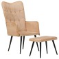 vidaXL Ohrensessel mit Hocker Creme Canvas vidaXL Ohrensessel mit Hocker Creme Canvas